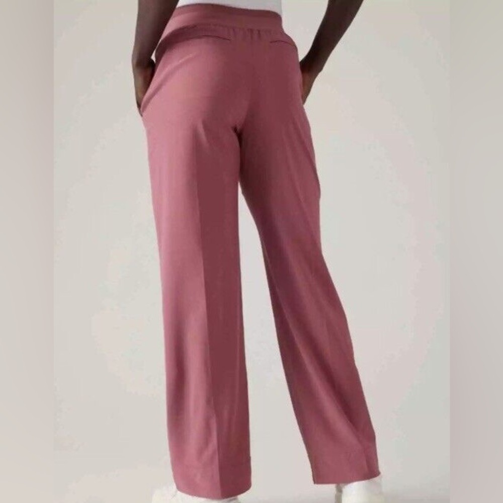 ATHLETA New Brooklyn Heights Wide Leg Trouser Pants Rose Pink Size 8 - Picture 8 of 14